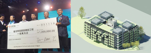 新加坡返老還童氣功協會捐贈園區建地經費及台南大內園區癌友養生中心設計圖照片